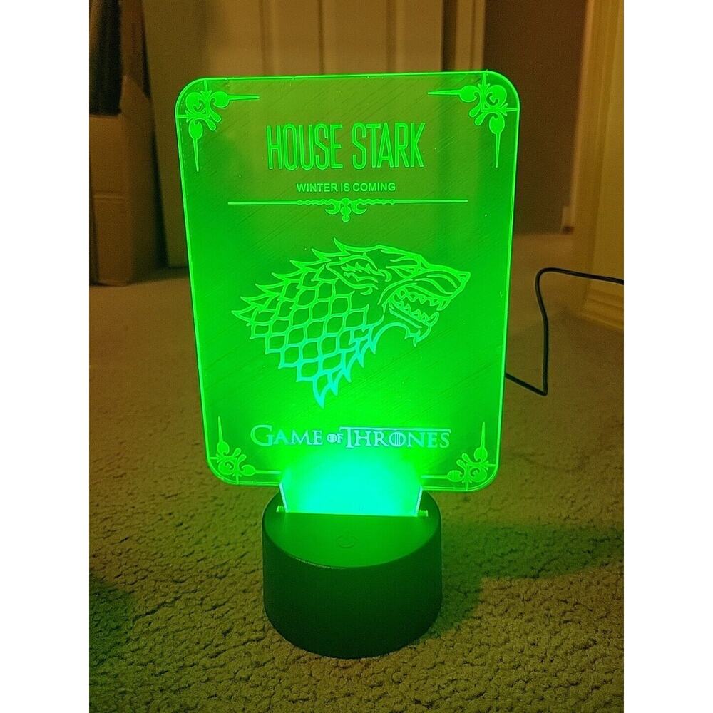 HOUSE STARK Game Of Thrones Light Up Color Changing Night Light Lamp LED